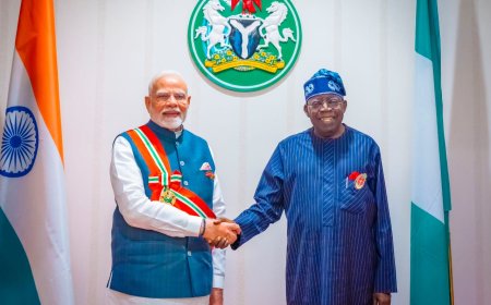 Indian Prime Minister Narendra Modi Awarded Grand Commander of the Order of the Niger During Nigeria Visit