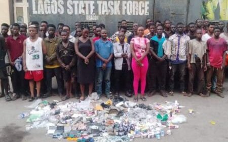 Lagos Environmental Taskforce Conducts Sting Operation, Arrests 53 for Drug Offenses