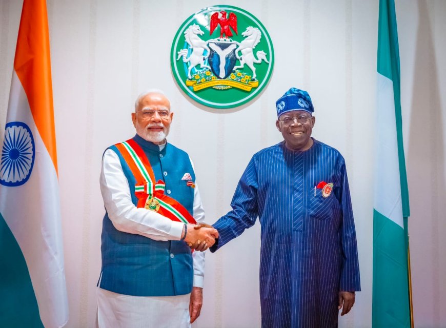 Indian Prime Minister Narendra Modi Awarded Grand Commander of the Order of the Niger During Nigeria Visit