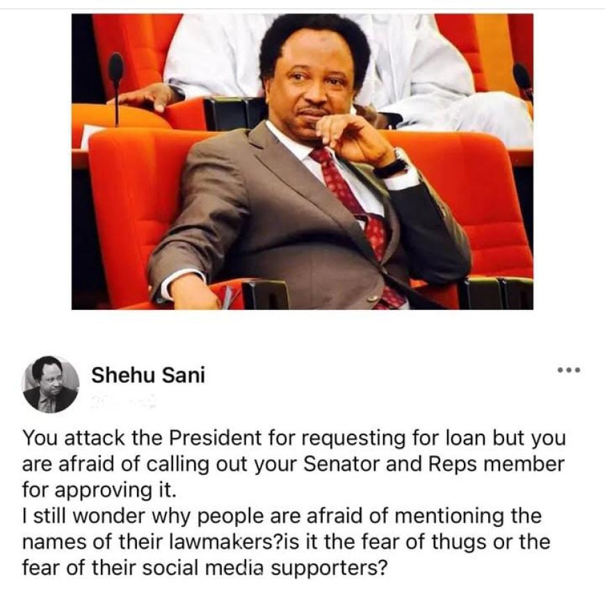 Shehu Sani Questions Public Outcry Over Presidential Loan Requests