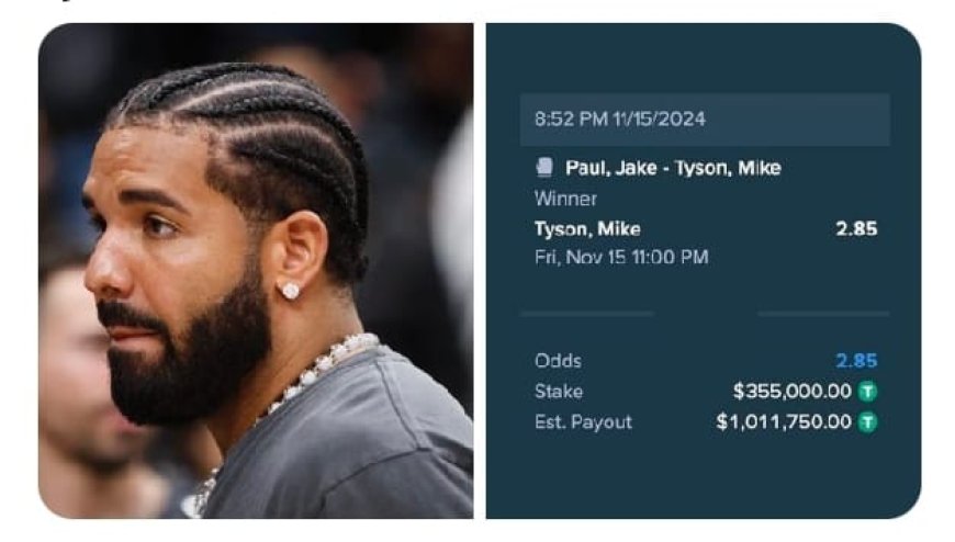 Drake Lost $355,000 Bet on Mike Tyson in Boxing Match Against Jake Paul