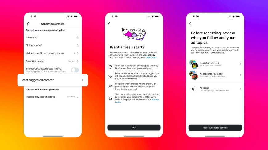 Instagram Launches Feature to Reset Content Recommendations for a Fresh Start