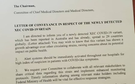 The Federal Government has directed chief medical directors and medical directors of tertiary hospitals to activate heightened alert systems for detecting COVID-like symptoms due to concerns surrounding the newly identified XEC COVID-19 varian