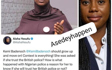 Aisha Yesufu Responds to Kemi Badenoch's Interview: "Grow Up and Move On"
