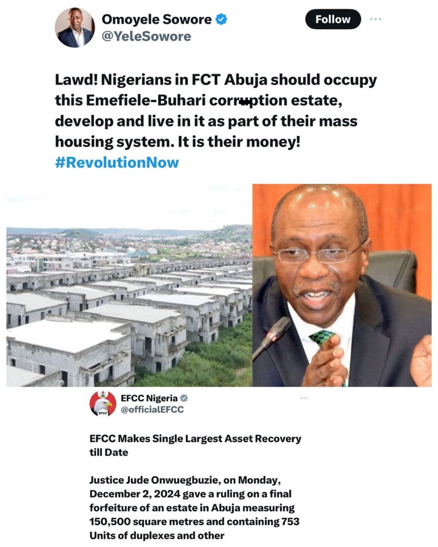 Former Central Bank Governor Emefiele Allegedly Owns 753 Duplexes Forfeited to EFCC