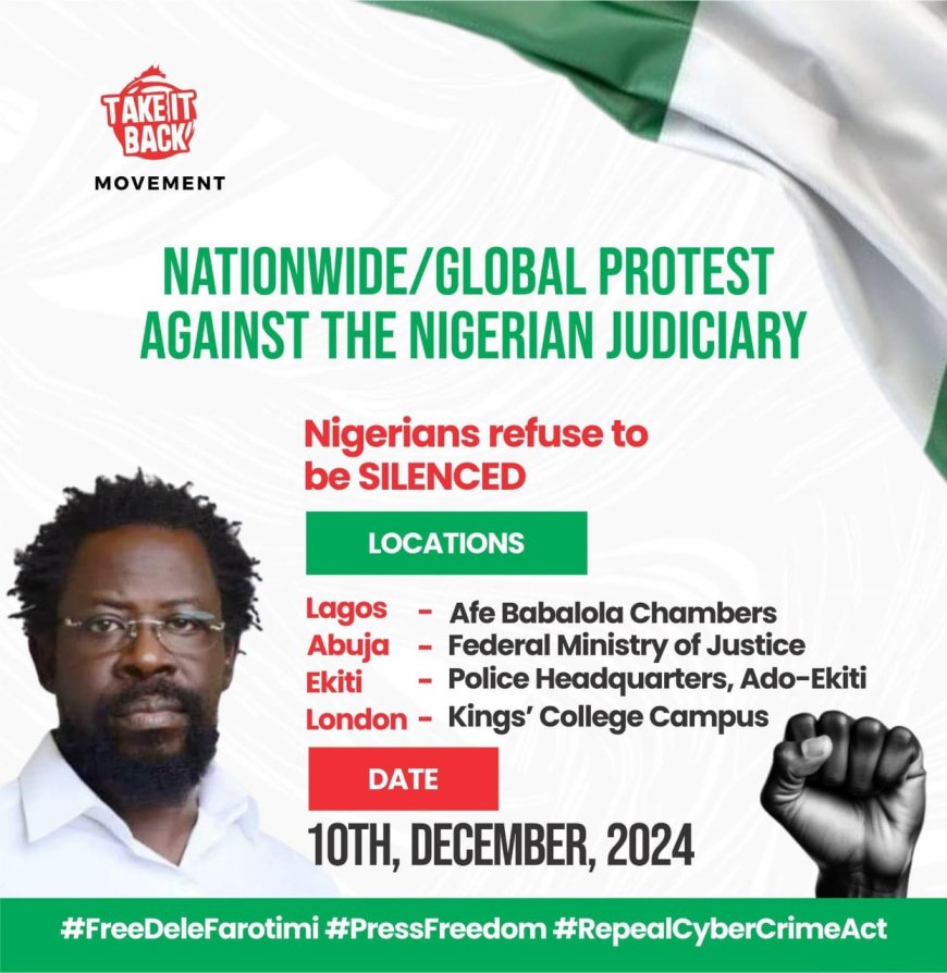 Sowore Calls for Global Protest to Free Dele Farotimi on December 10