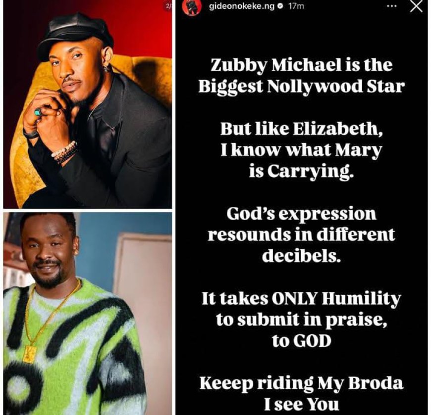 Actor Gideon Okeke officially bestowed the title of "Biggest Nollywood Star" upon his colleague Zubby Michael