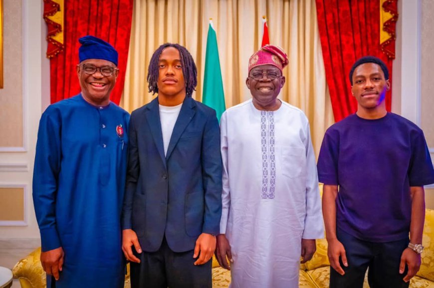 The Federal Capital Territory (FCT) Minister, Nyesom Wike, along with his sons, recently paid a courtesy visit to President Bola Ahmed Tinubu at his residence in Lagos.