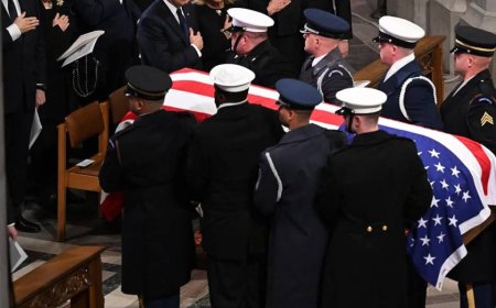 Former U.S. President Jimmy Carter was celebrated at his state funeral, where he was remembered with the words, "He waged peace with love and respect.