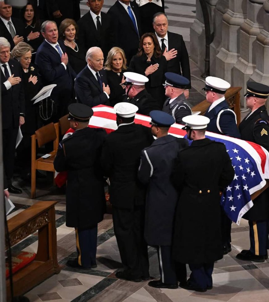 Former U.S. President Jimmy Carter was celebrated at his state funeral, where he was remembered with the words, "He waged peace with love and respect.