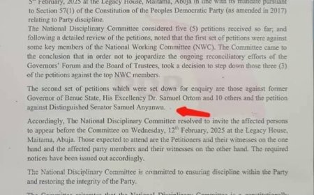 PDP National Disciplinary Committee Summons Key Figures