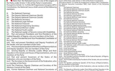 APC to Hold National Caucus and NEC Meetings on February 25-26