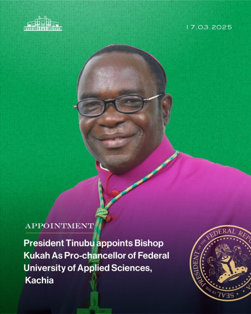 President Tinubu Appoints Bishop Matthew Kukah as Pro-Chancellor of Federal University of Applied Sciences, Kachia