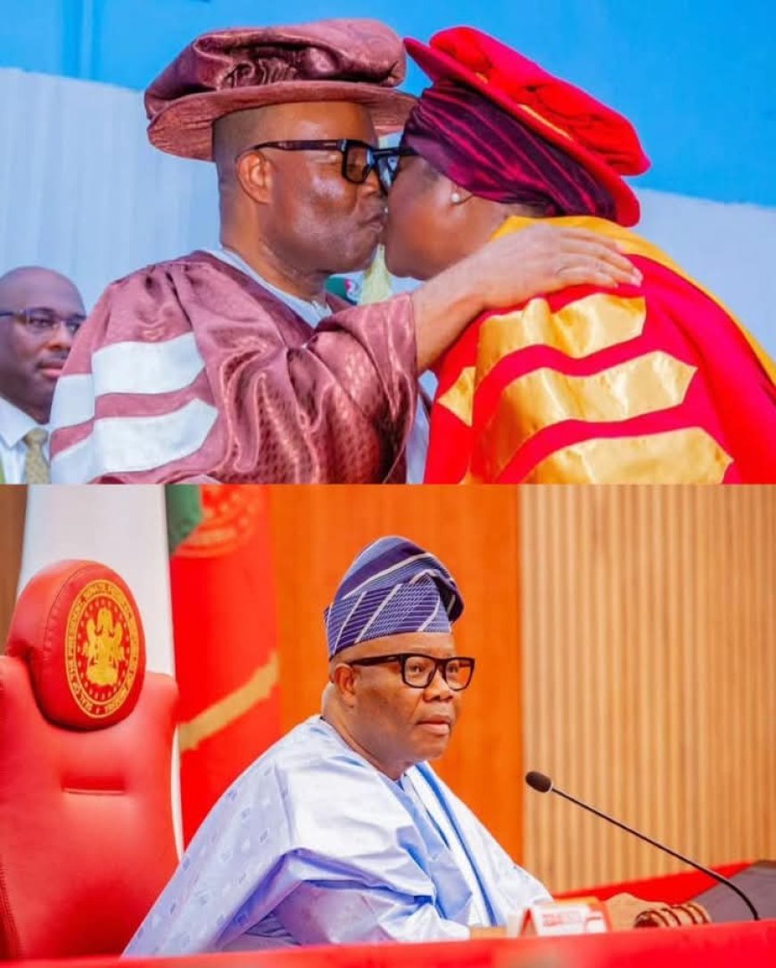 Senate President Akpabio Celebrates Wife as She Earns Doctorate Degree