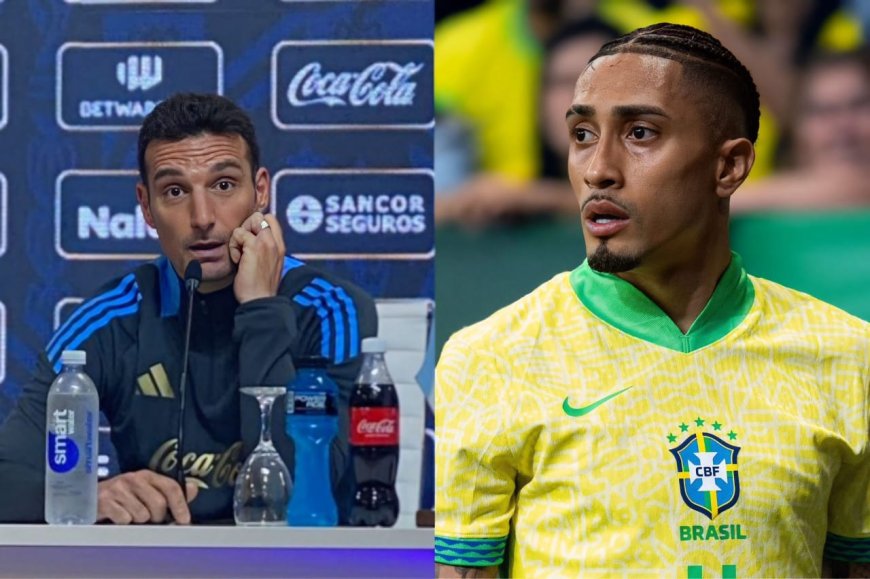 Argentina coach Lionel Scaloni has extended an olive branch to Brazilian winger Raphinha following their heated clash.
