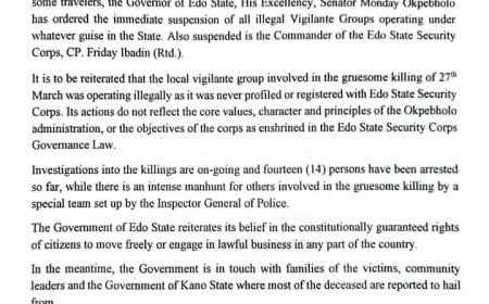 Governor Okpebholo Visits Uromi, Assures Justice and Safety After Lynching Tragedy