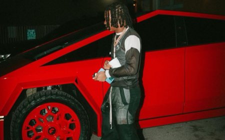 Lil Baby's Tesla Cybertruck Gets a Bold Mirror-Gloss Red Makeover