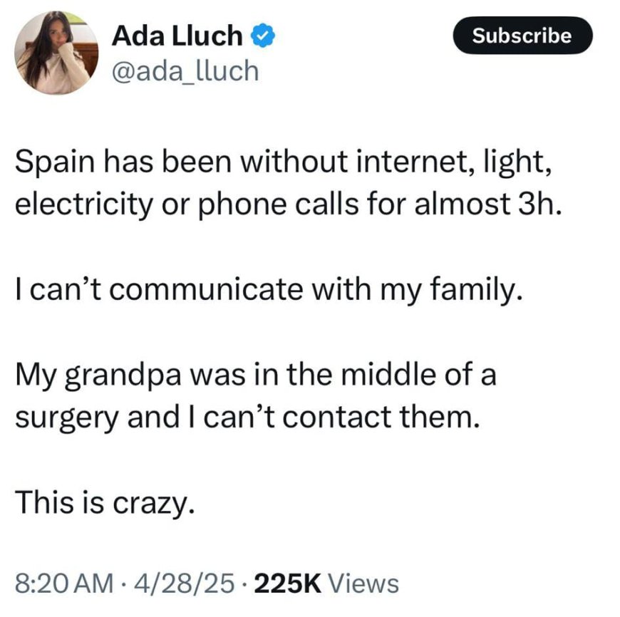Spain Declares State of Emergency Following Massive Power Outage