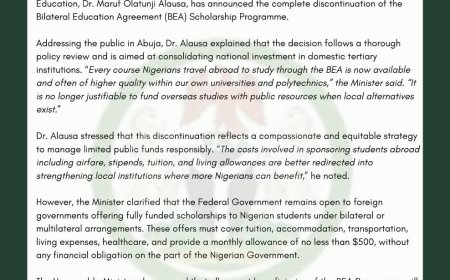FG Scraps Bilateral Scholarships to Prioritize Local Universities and Expand Access