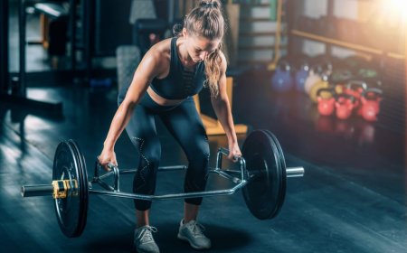 *Lifting heavy weights in the gym for women