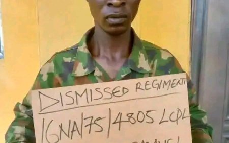 Soldier Dismissed from Nigerian Army for Armed Robbery, Transferred to Police Custody