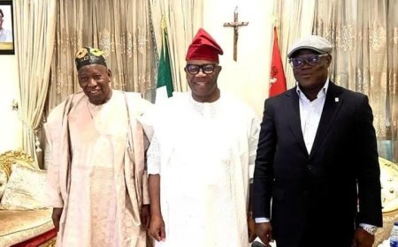 APC Leaders Ganduje and Basiru Visit Senate President Akpabio in Abuja