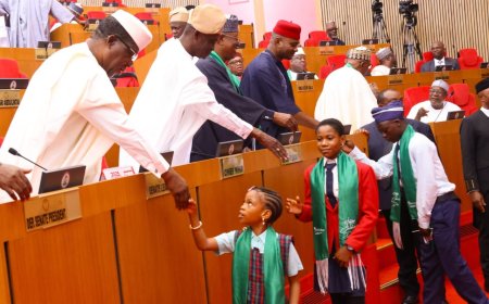Senate Welcomes Students to Chamber during Celebration of International Children's Day