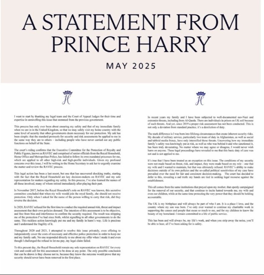 Buckingham Palace Responds to Prince Harry's Criticism of the Royal Family