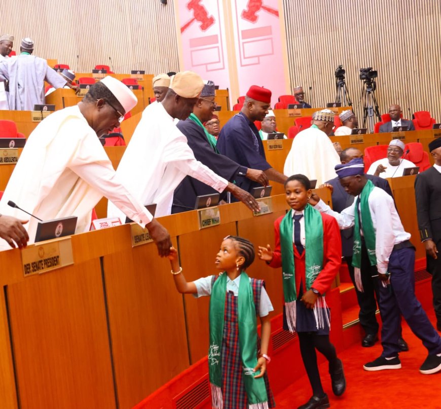 Senate Welcomes Students to Chamber during Celebration of International Children's Day