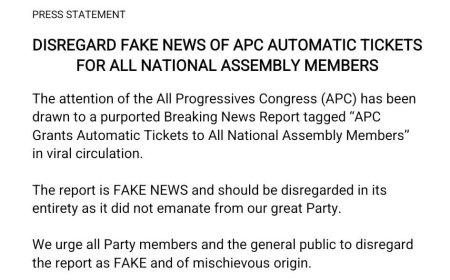 APC Denies Reports of Automatic Ticket Allocation for National Assembly Members
