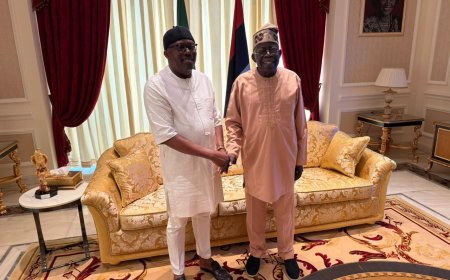 Suspended Rivers Governor Sim Fubara Meets President Tinubu in Lagos