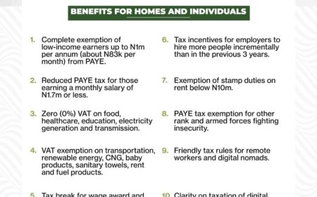 Nigerians Earning Below N800,000 Annually Exempted from Personal Income Tax Under New Law