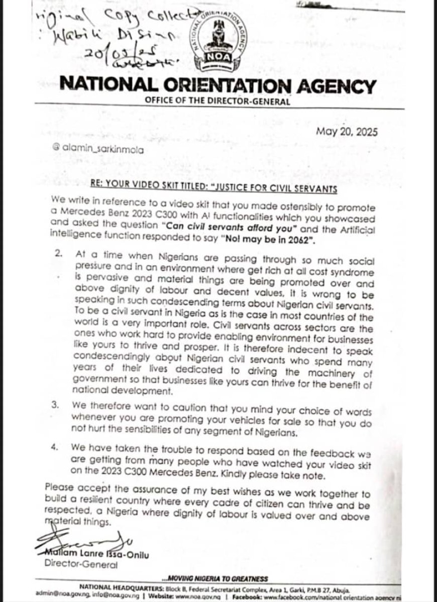 Sarkin Mota Clarifies Comments