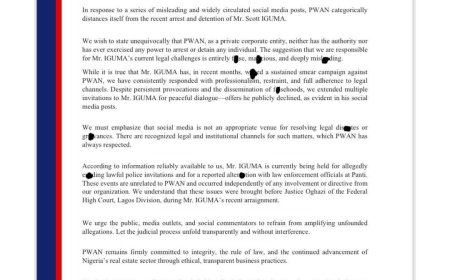 PWAN Addresses Allegations Regarding Scott Iguma’s Arrest