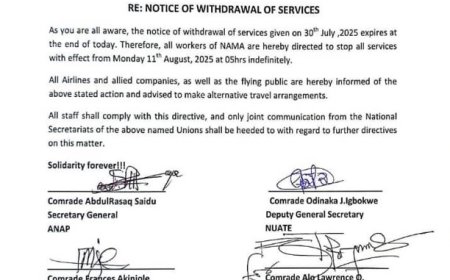 Air Transport Union to Halt Operations Nationwide from August 11