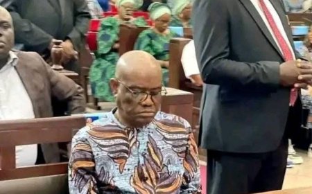Trending photo of FCT minister Wike Sleeping in church with security guard