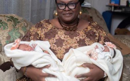 Joy and celebration as Adesuwa Ujiadughele, a Nigerian woman in her 50s, gives birth to a set of twins