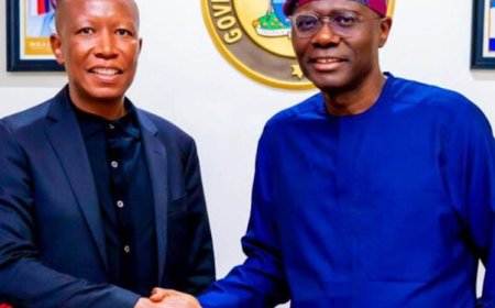 Julius Malema Meets Lagos Governor Sanwo Olu