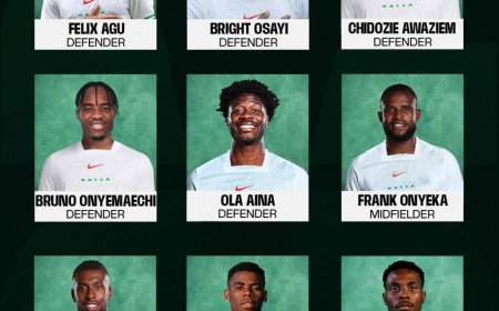 Super Eagles Name 23 Man Squad for 2026 World Cup Qualifiers vs Rwanda, South Africa