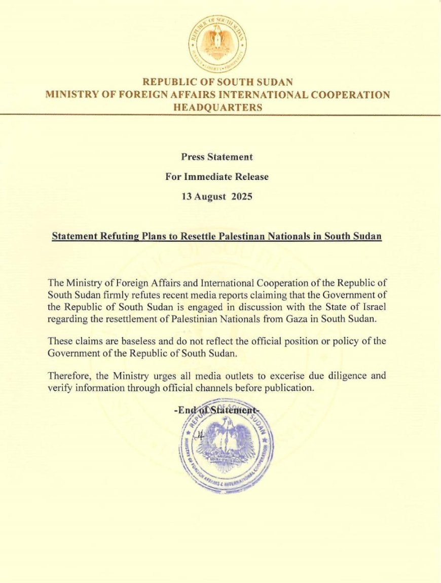 South Sudan Refutes Claims of Gaza Refugee Talks with Israel