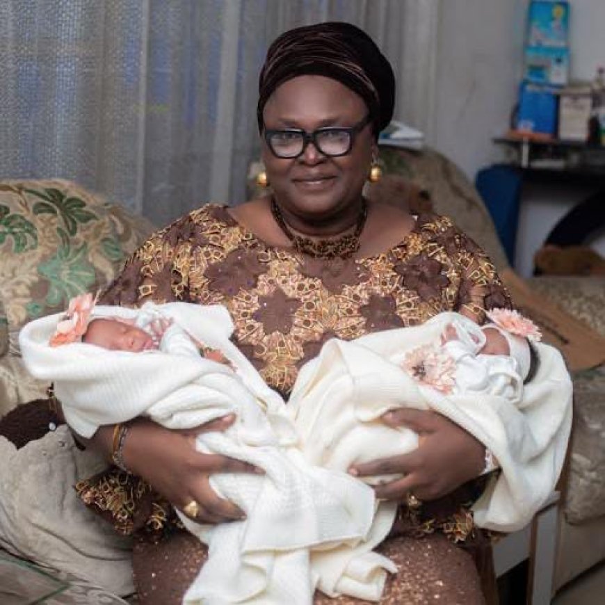 Joy and celebration as Adesuwa Ujiadughele, a Nigerian woman in her 50s, gives birth to a set of twins
