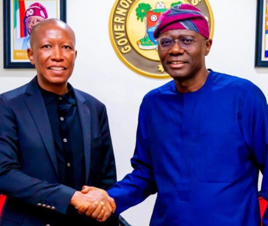 Julius Malema Meets Lagos Governor Sanwo Olu