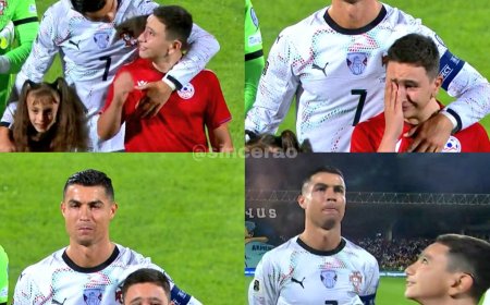 Emotional Young Mascot Brought to Tears While Walking Out with Ronaldo