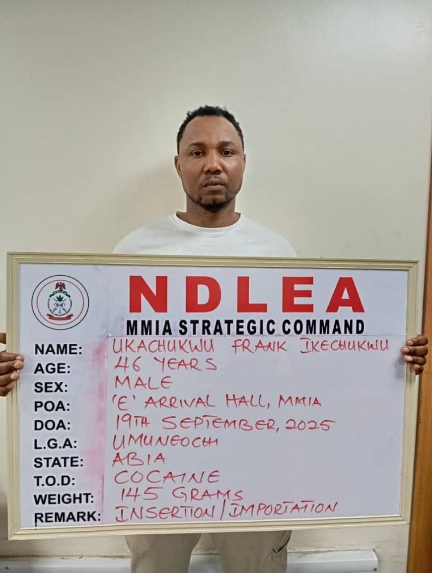 NDLEA arrests Brazil returnees with 116 wraps of heroin & cocaine at Lagos airport