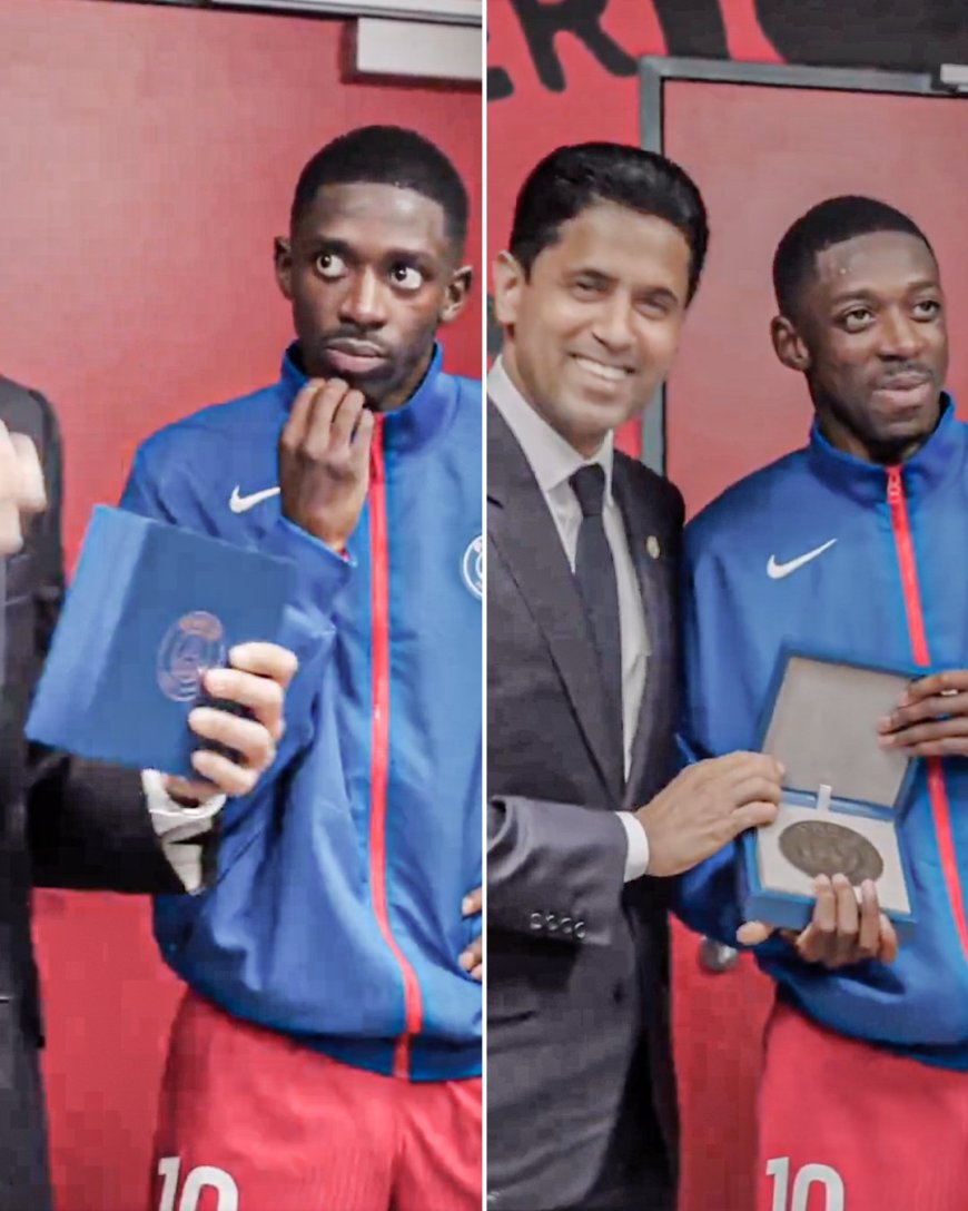 Dembélé Facial reaction After PSG President Praises His 100 Game Milestone