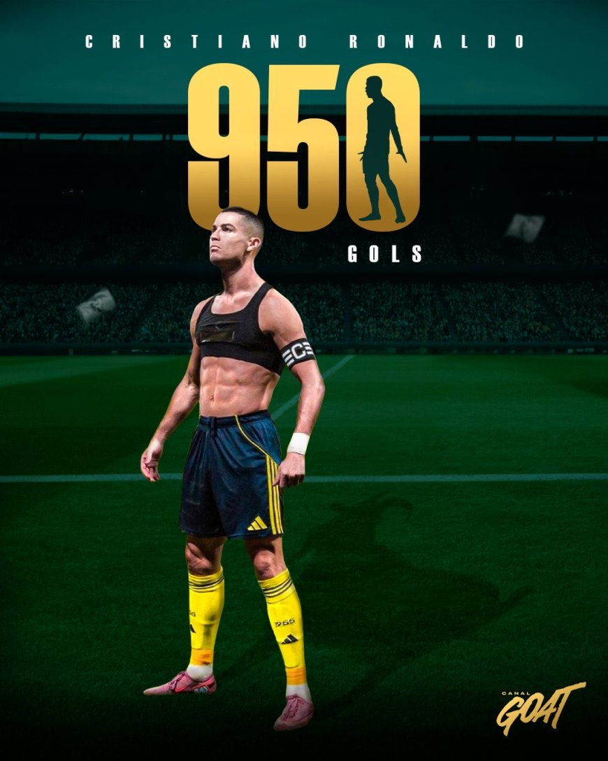 CRISTIANO RONALDO HITS 950 CAREER GOALS