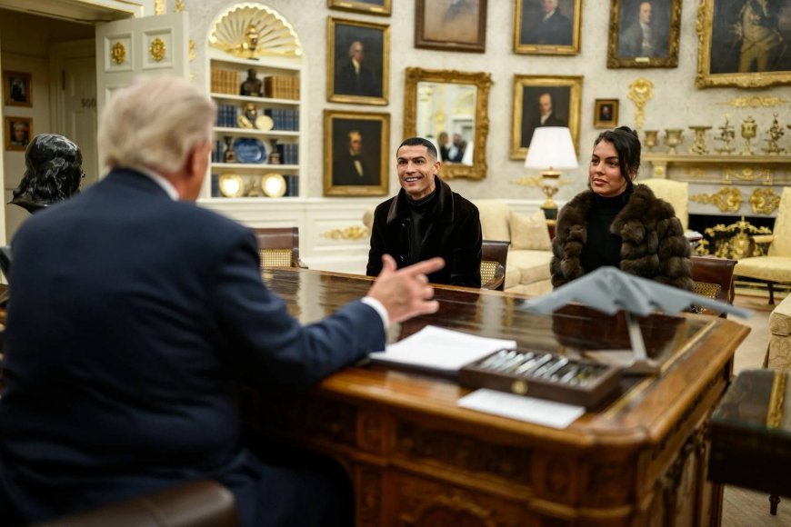 Soccer superstar Cristiano Ronaldo and his fiancée Georgina Rodríguez visited the White House on Tuesday, where they met with President Donald Trump