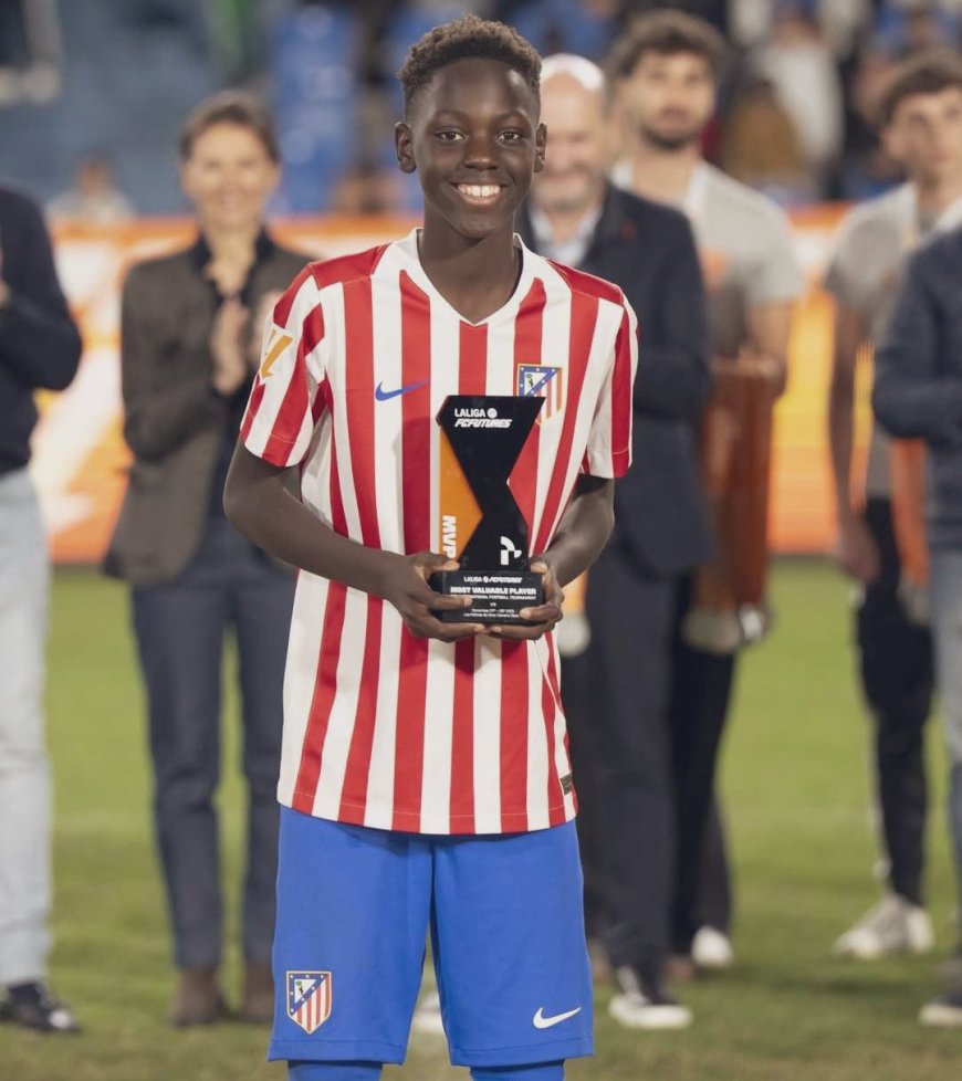 13 Year Old South Sudanese Talent Chol Mabior Named MVP at Atlético Madrid Academy