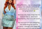 Media personality Toolz has shared a lighthearted complaint about the amount of schoolwork her children bring home.