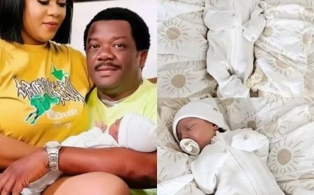 ‎Popular Nollywood Actor Kelvin Ikeduba’s wife welcomes a baby boy